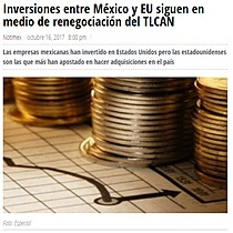 Inversiones entre Mxico y EU siguen en medio de renegociacin del TLCAN